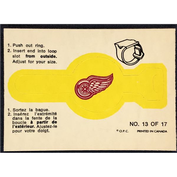 1973-73 O-PEE-CHEE NHL INSERT RING - DETROIT RED WINGS