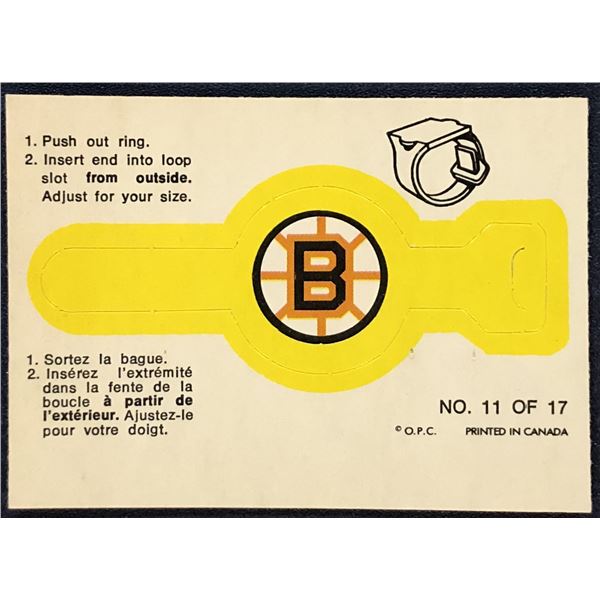 1973-73 O-PEE-CHEE NHL INSERT RING - BOSTON BRUINS
