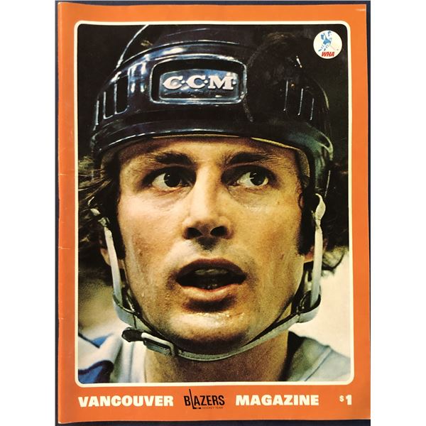 1974-75 WHA GAME PROGRAM - VANCOUVER BLAZERS vs TORONTO TOROS