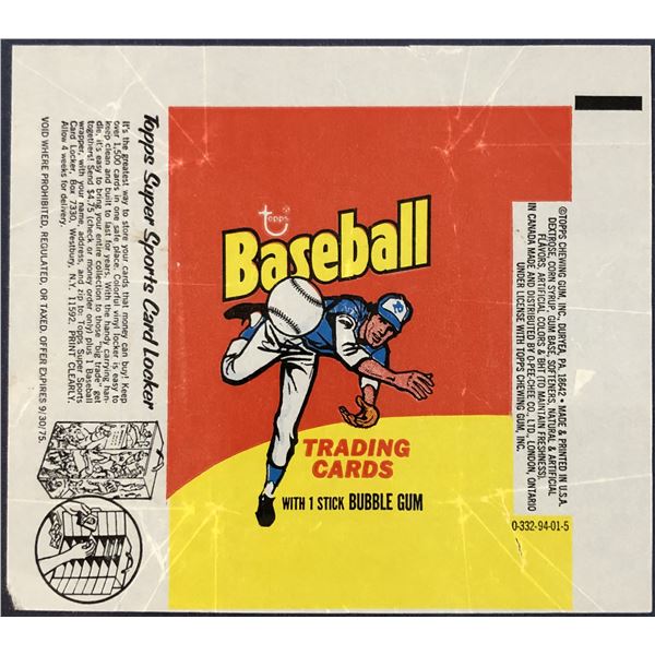 1975 TOPPS BASEBALL WRAPPER