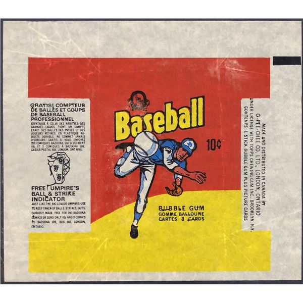1975 O-PEE-CHEE BASEBALL WRAPPER