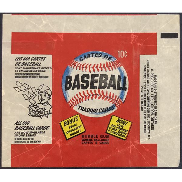 1974 O-PEE-CHEE BASEBALL WRAPPER