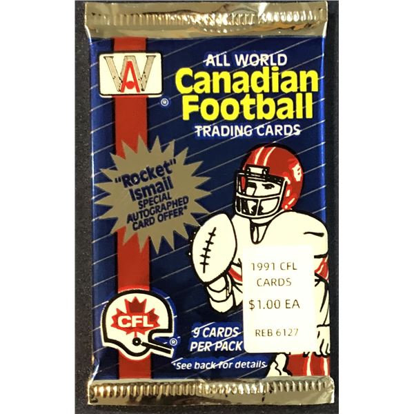 1991 ALL WORLD CFL FOOTBALL FOIL PACK