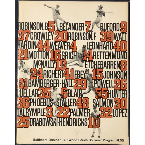1970 MLB WORLD SERIES PROGRAM - ORIOLES vs CINCINNATI