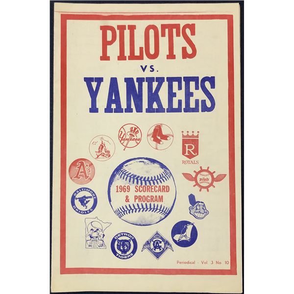1969 PROGRAM - SEATTLE PILOTS @ NEW YORK YANKEES