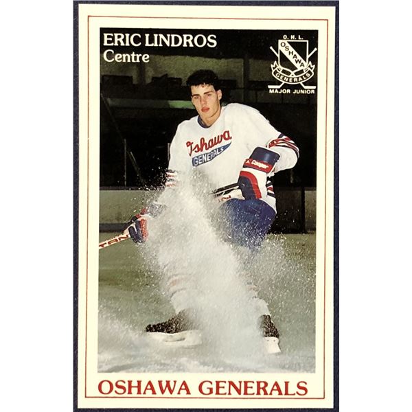 1989-90 OSHAWA GENERALS POLICE CARD - ERIC LINDROS (HOF)