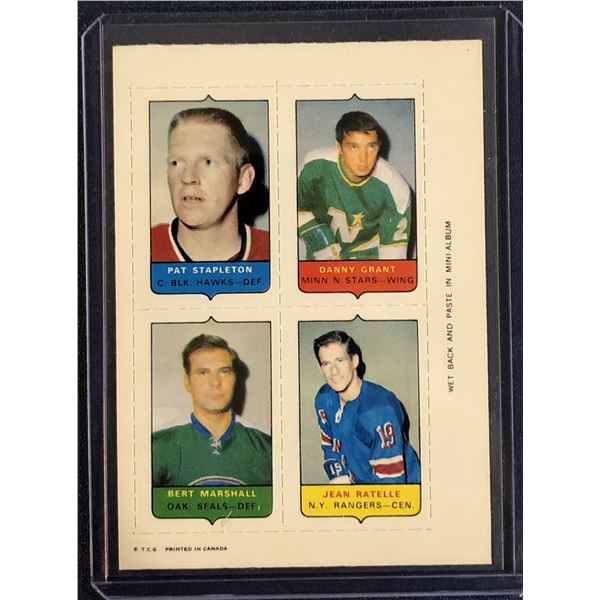 1969-70 O-PEE-CHEE NHL 4-in-1  JEAN RATELLE (HOF)