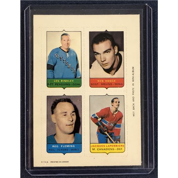 1969-70 O-PEE-CHEE NHL 4-in-1  JACQUES LAPERRIERE (HOF)