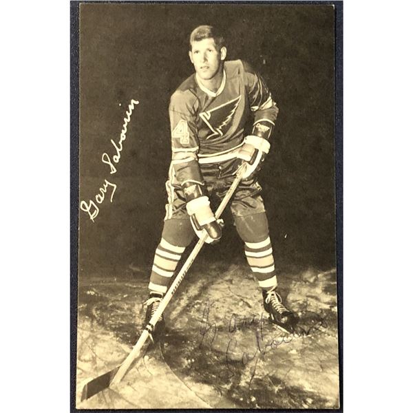 1968-69 ST LOUIS BLUES POST CARDS - GARY SABOURIN - SIGNED