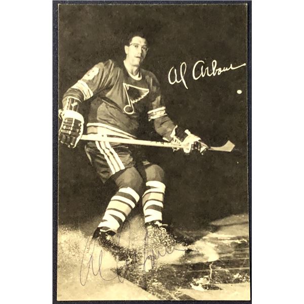 1968-69 ST LOUIS BLUES POST CARDS - AL ARBOUR (HOF) - SIGNED