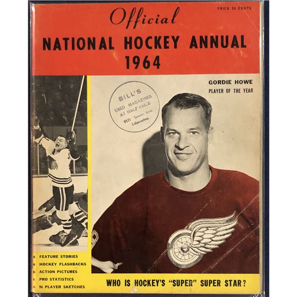 1964 HOCKEY ANNUAL - GORDIE HOWE (HOF) COVER