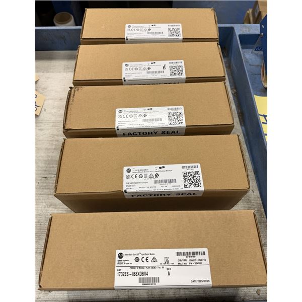 (5) Allen Bradley #1732ES-IB8XOBV4 ArmorBlock Guard I/O Input/Output Modules