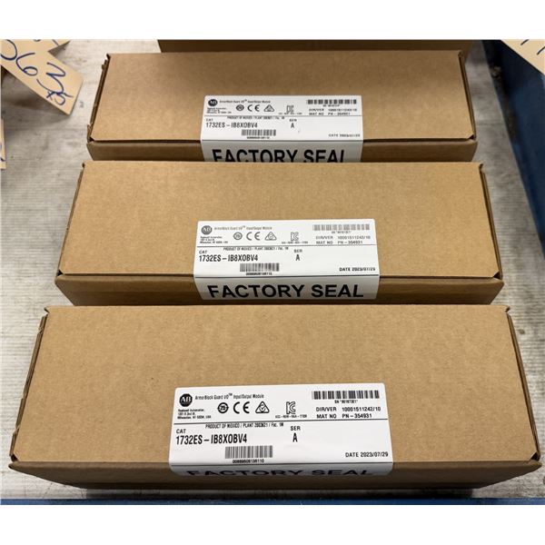 (3) Allen Bradley #1732ES-IB8XOBV4 ArmorBlock Guard I/O Input/Output Modules