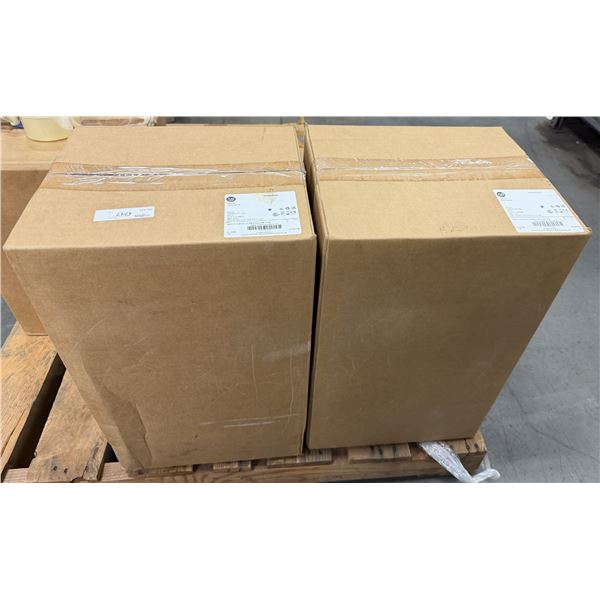 (2) Allen Bradley #284E-FVD4P0Z-10-RRG-SBG-DB1-EMI Armor Start Drive & Base