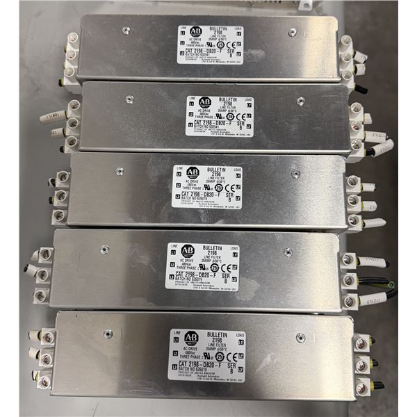 (5) Allen Bradley #2198-DB20-F Line Filters