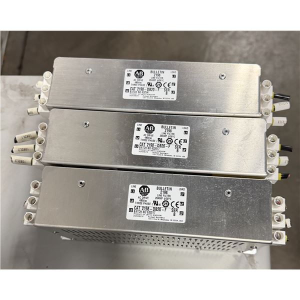 (3) Allen Bradley #2198-DB20-F Line Filters