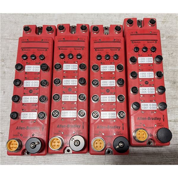 (4) Allen Bradley #1732ES-IB8XOBV4 Armor Block Guard I/O Input/Output Module