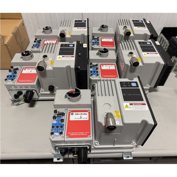 (5) Allen Bradley #284E-FVD2P3S-10-RRG-SBG-DB1-EMI Armor Start Safety Control Modules