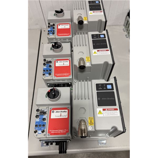(3) Allen Bradley #284E-F12S-10B-RRG Armor Start Safety Control Modules