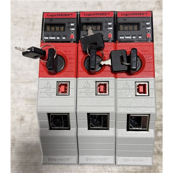 (3) Allen Bradley #1756-L82ES Guard Logix 5580 Controllers