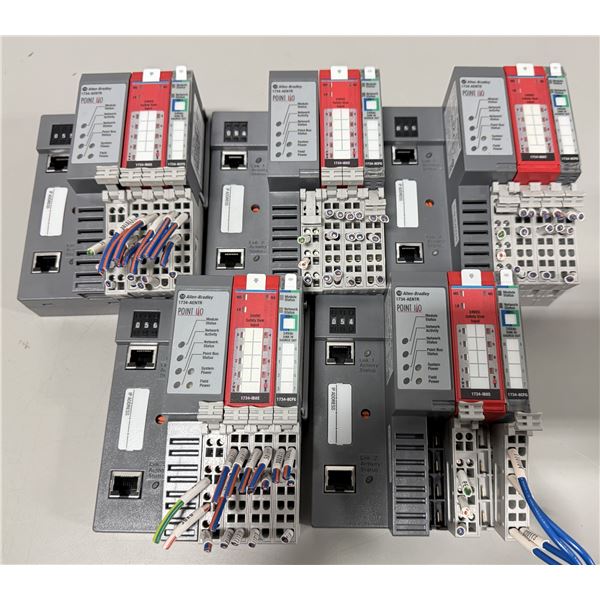 (5) Allen Bradley #1734-AENTR Point I/O Dual Port Network Adaptor w/Various Modules