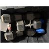 Image 1 : LOT OF 9 DUMBELLS (1-50LBS 2-45LBS 2-40LBS 3-35LBS 1-5LBS)