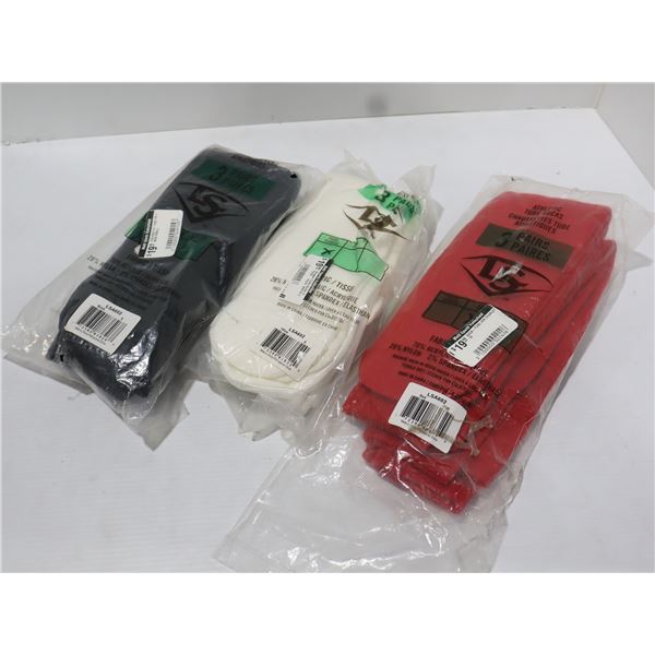 LOUISVIILLE SLUGGER 3-PACK TUBE SOCKS SIZE:S (VARIOUS COLOURS)
