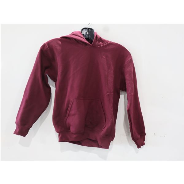 BIN OF BURGANDY HOODIES (ASSORTED SIZES)