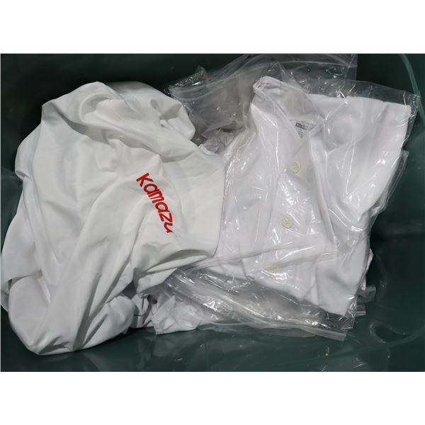 BIN OF ASSORTED WHITE T-SHIRTS