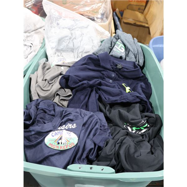 BIN OF ASSORTED T-SHIRTS **COMPANY LOGOS**