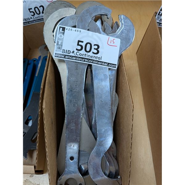 LOT OF 15 ASSORTED PARK TOOL CONE WRENCHES