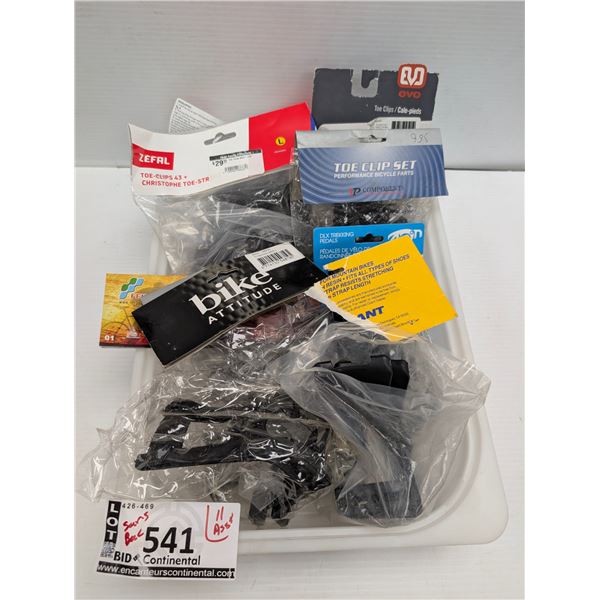 LOT OF 11 ASSORTED TOE CLIPS / STRAPS