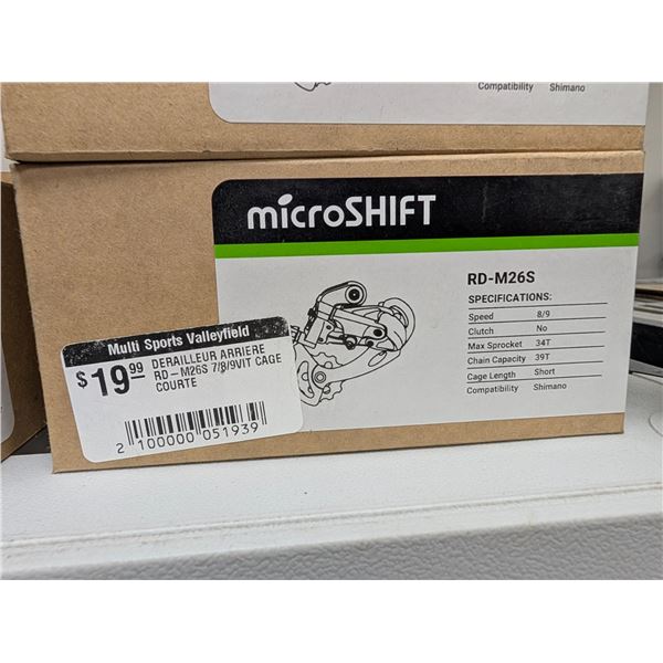 MICROSHIFT REAR DERAILLEUR 8/9S SHORT CAGE #RD-M26S