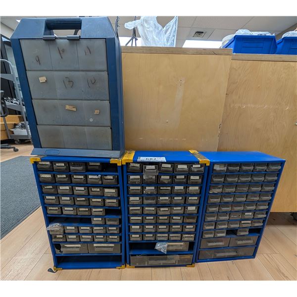 LOT OF 5 ASSORTED CASES WITH BIKE HARDWARE
