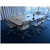 Image 2 : Board Room Table & x8 Rolling Chairs - 113x65"