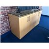 Image 2 : 4 Drawer Side Board w/ Glass Top - 65x22x36" - Includes Contents
