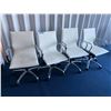 Image 1 : 4pc - Rolling White Adjustable Office Chairs