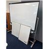 Image 1 : 4pc - Quartet Double Sided Rolling White Board w/ 3 Misc. Wall Mounted White Boards