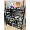Image 1 : Steel Storage Cabinet w/ Plastic Organizers Containing Electronics, Tape, Sealants, Connectors, Misc