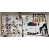 Image 1 : Contents of Wall - Tape, Digital Clock / Timer, Zip Ties, Peg Board, Etc. - Bidder Responsible for R