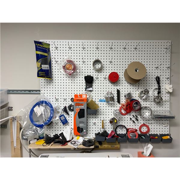 Contents of Wall - Different Materials, Peg Board - Bidder Responsible for Removal