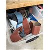 Image 2 : Contents Under Workbench - Sanding Paper, Bins, Tool Box, Ratchet Straps, Plastic Organizers, Etc.