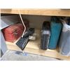 Image 4 : Contents Under Workbench - Sanding Paper, Bins, Tool Box, Ratchet Straps, Plastic Organizers, Etc.