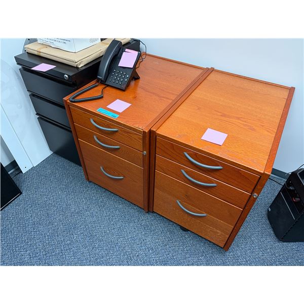 Group of 3 Wood/Metal Filing Cabinets