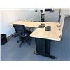 Image 1 : Office Desk Lot - 2 Electric Adjustable Desks (Approx. 60 L x 30in D) + Privacy Boards