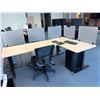 Image 2 : Office Desk Lot - 2 Electric Adjustable Desks (Approx. 60 L x 30in D) + Privacy Boards