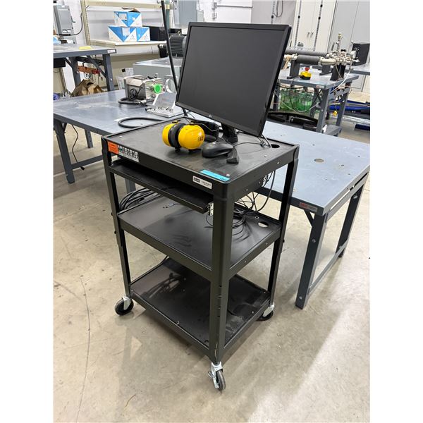 Workstation Trolly/Cart w/Monitor & Keyboard