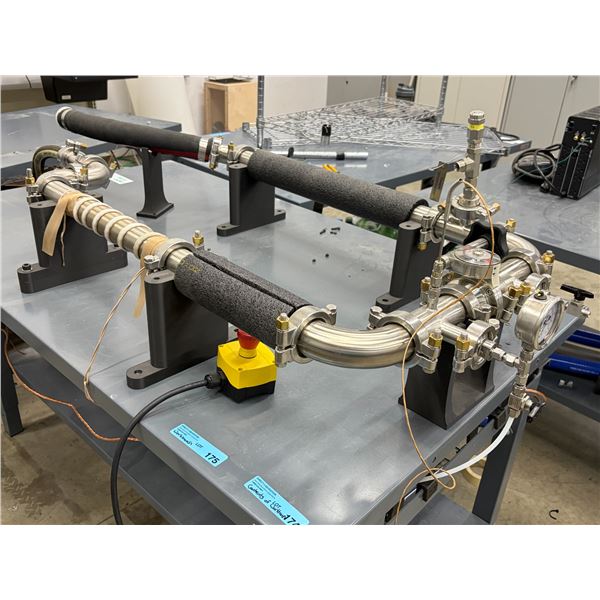 Stainless Steel Sanitary Piping Assembly with Swagelok Gauges, Valves & E-Stop
