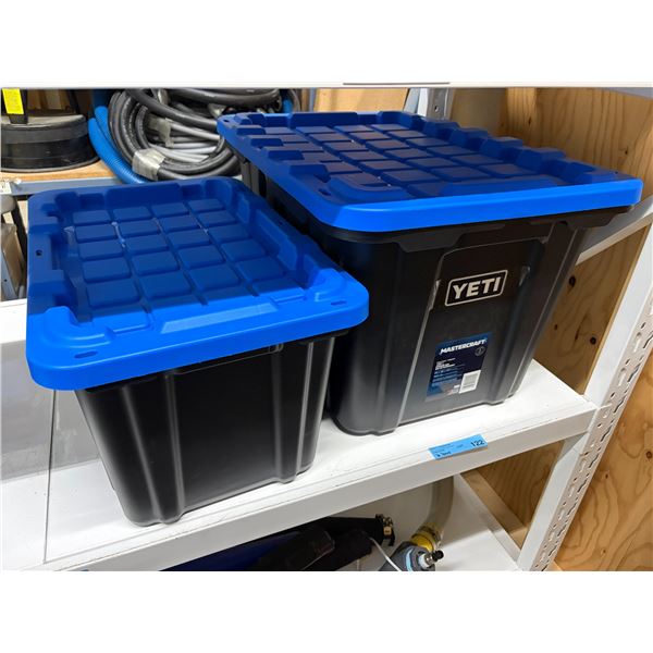 Plastic Bins w/ Steel Pieces & Hydraulic Hoses w/ Fittings, Etc.
