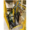 Image 1 : Contents of Cage - Uline Stations, Desk Parts, Garbage Can Dolly, Etc.